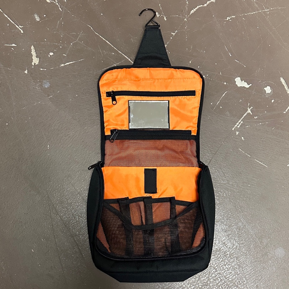 Men's Hanging Toiletry Organizer - Orange and Black